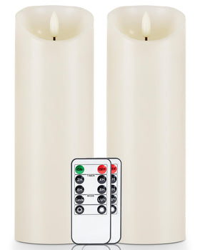 5plots ivory flameless candle with remote control for ambient dining
