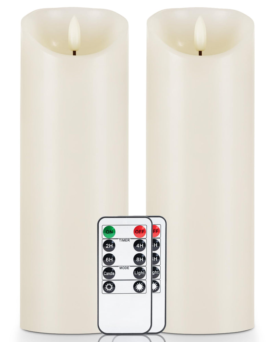 5plots ivory flameless candle with remote control for ambient dining