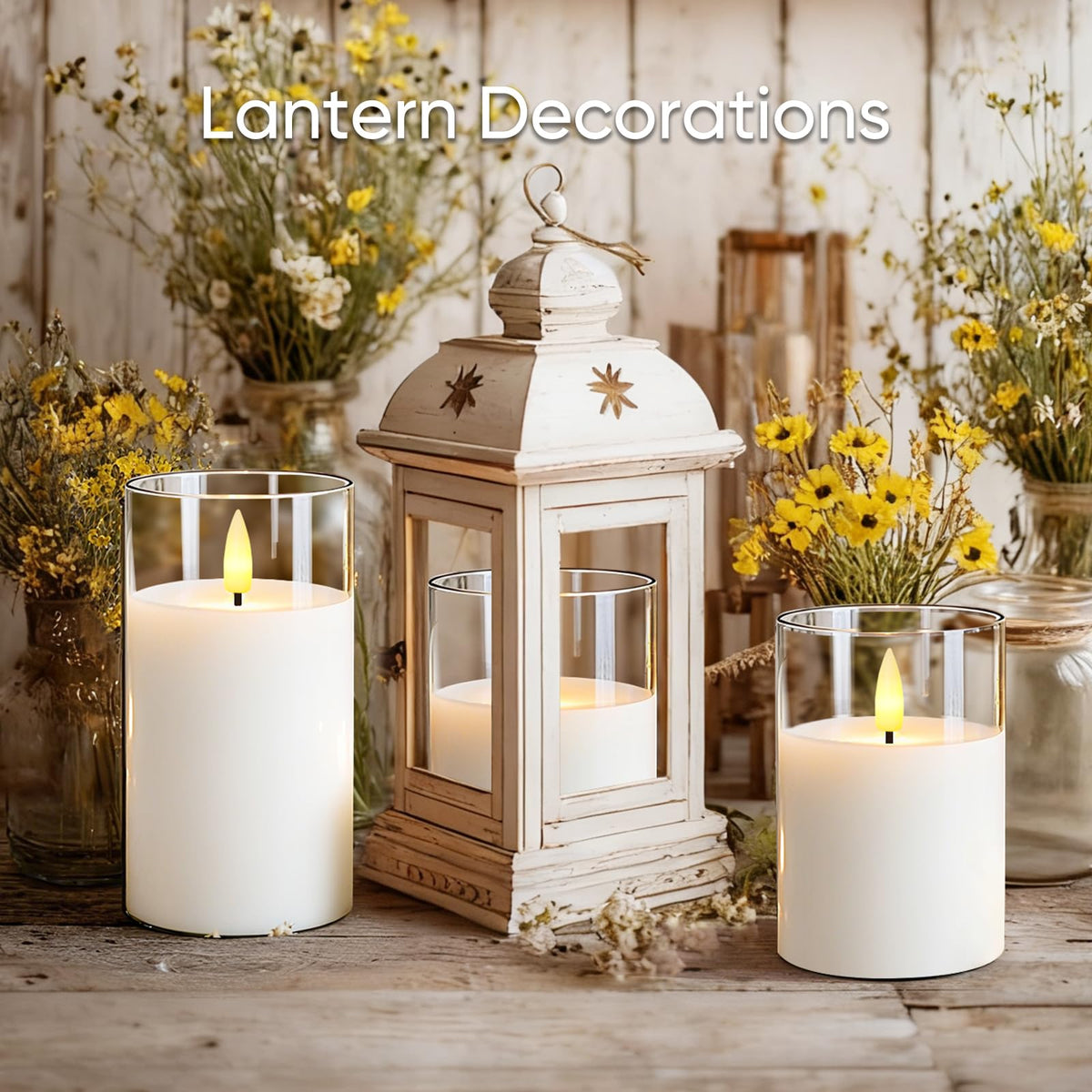 5plots LED pillar candle remote control for easy setup and ambiance