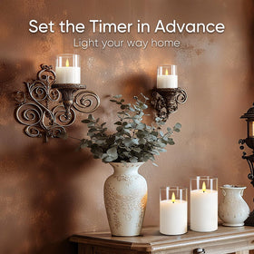5plots LED pillar candle sizes D3 x H6 for tiered displays