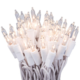 612 Vermont 100 clear incandescent lights on white wire for indoor outdoor use