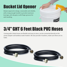 6699 Bucket lid opener with ergonomic grip eases lid removal safely.