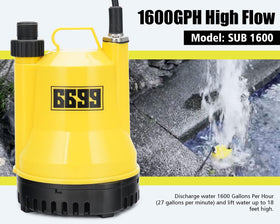 6699 submersible pump adapters enable quick hose hookup for fast drainage.