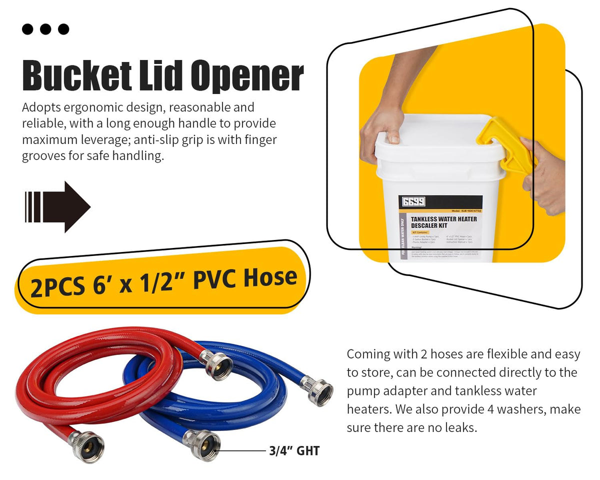 6699 tankless flushing kit bucket lid opener for effortless lid removal