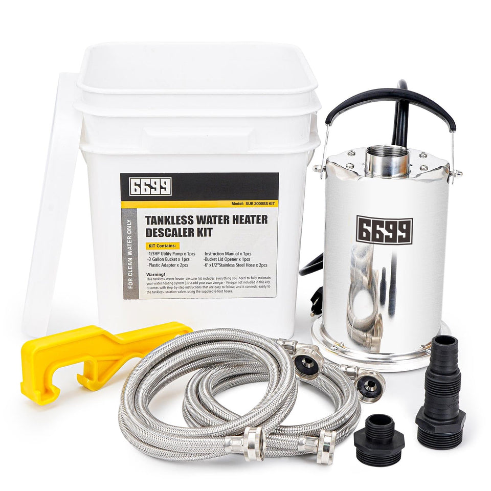 6699 tankless flushing kit pump for quiet, reliable maintenance