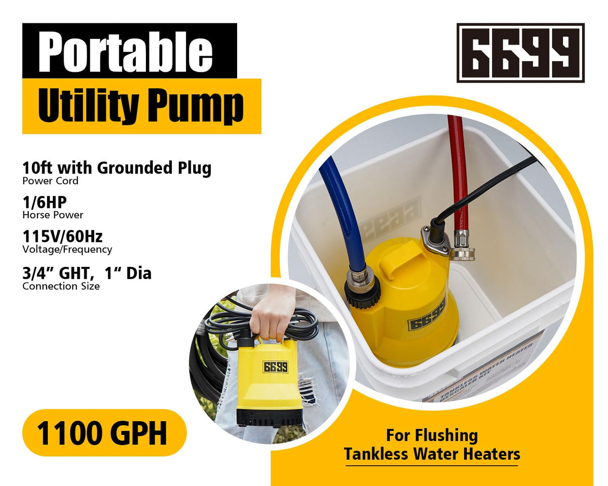 6699 tankless flushing kit three-gallon bucket for convenient flushing