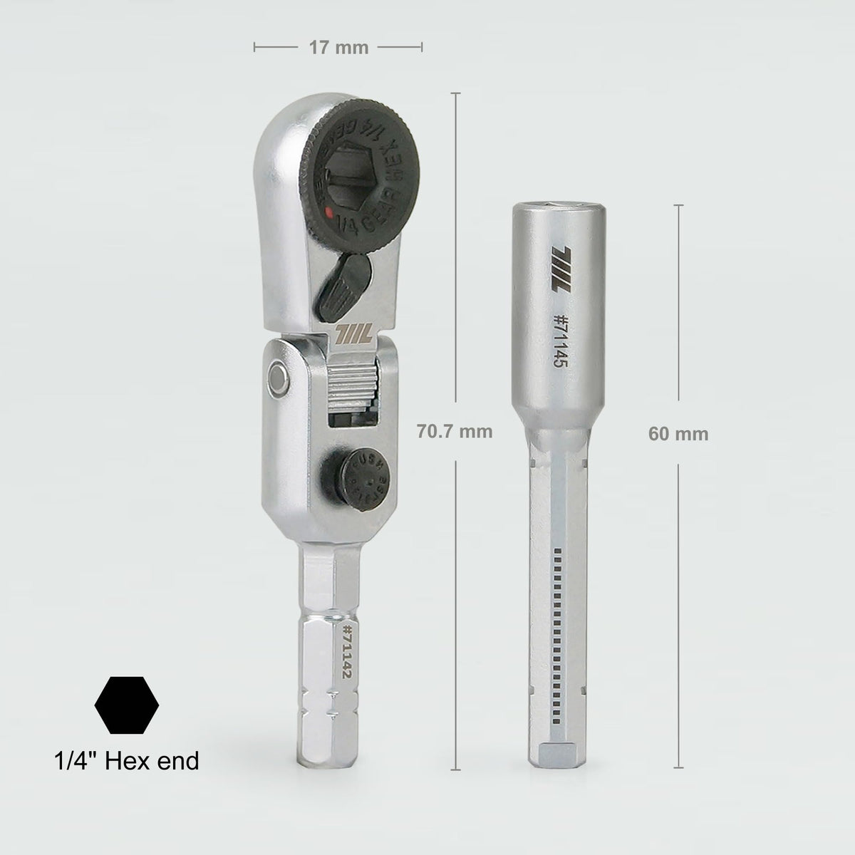 711L hex-bit compatibility with standard 1/4” bits for versatile tasks.