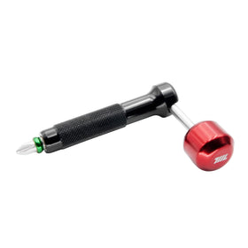 711L Lollipop Bit Driver in stainless steel red for precise fasteners in tight spaces.