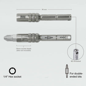 711L magnetic bit extension in T-handle mode enabling greater torque control