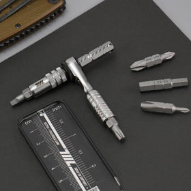 711L Mini Ratchet Wrench TG diamond-cut texture on bit holder improves grip