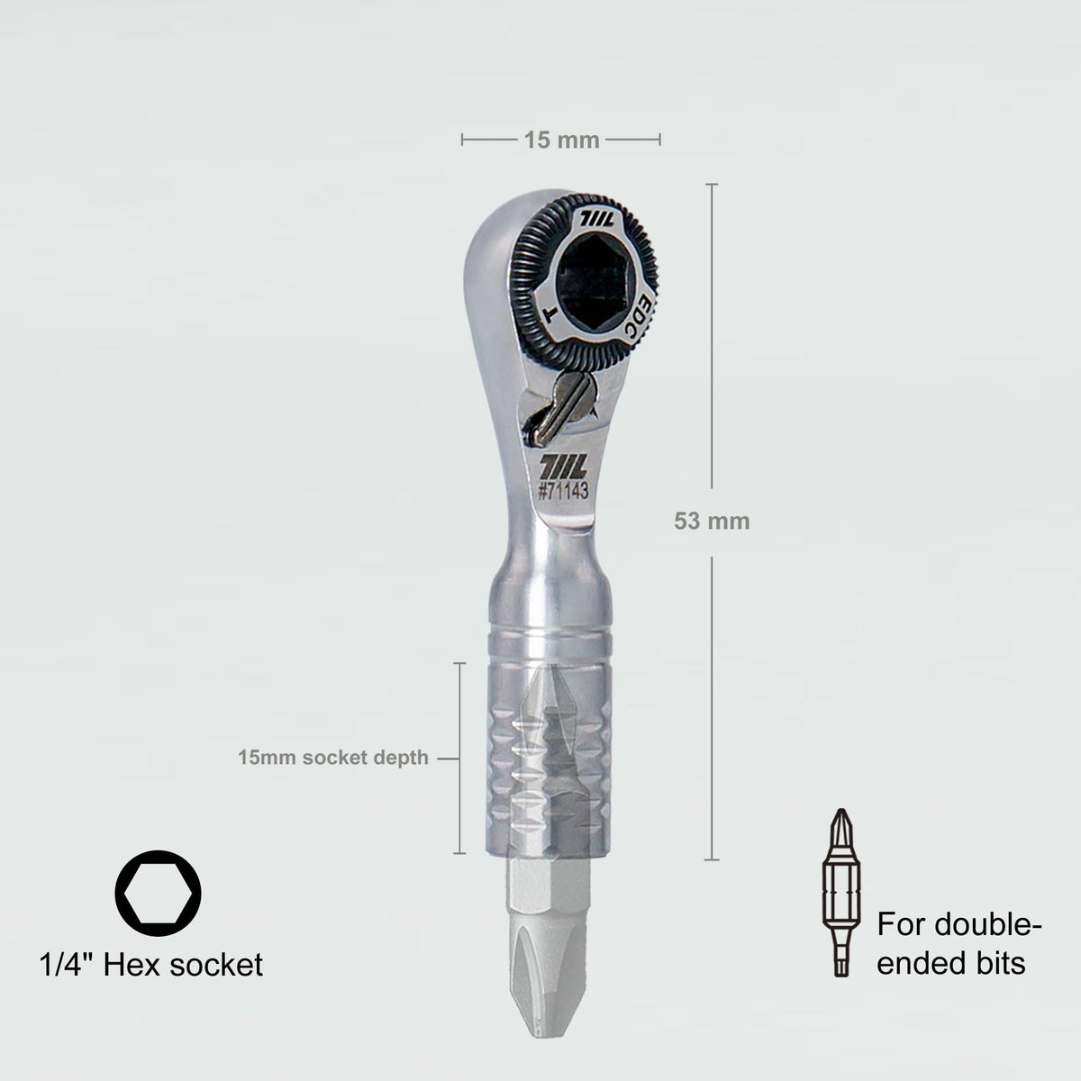 711L Mini Ratchet Wrench TG side view highlights slim profile for access in tight spots