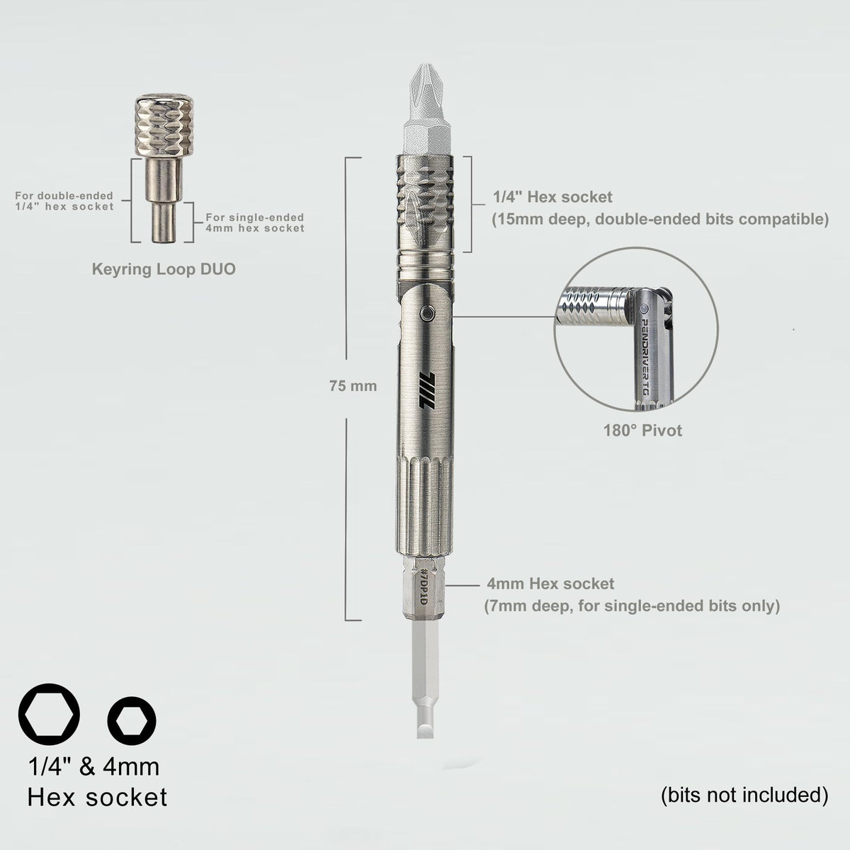 711L Pen Driver TG dual bit compatibility for 4mm and 1/4 inch bits