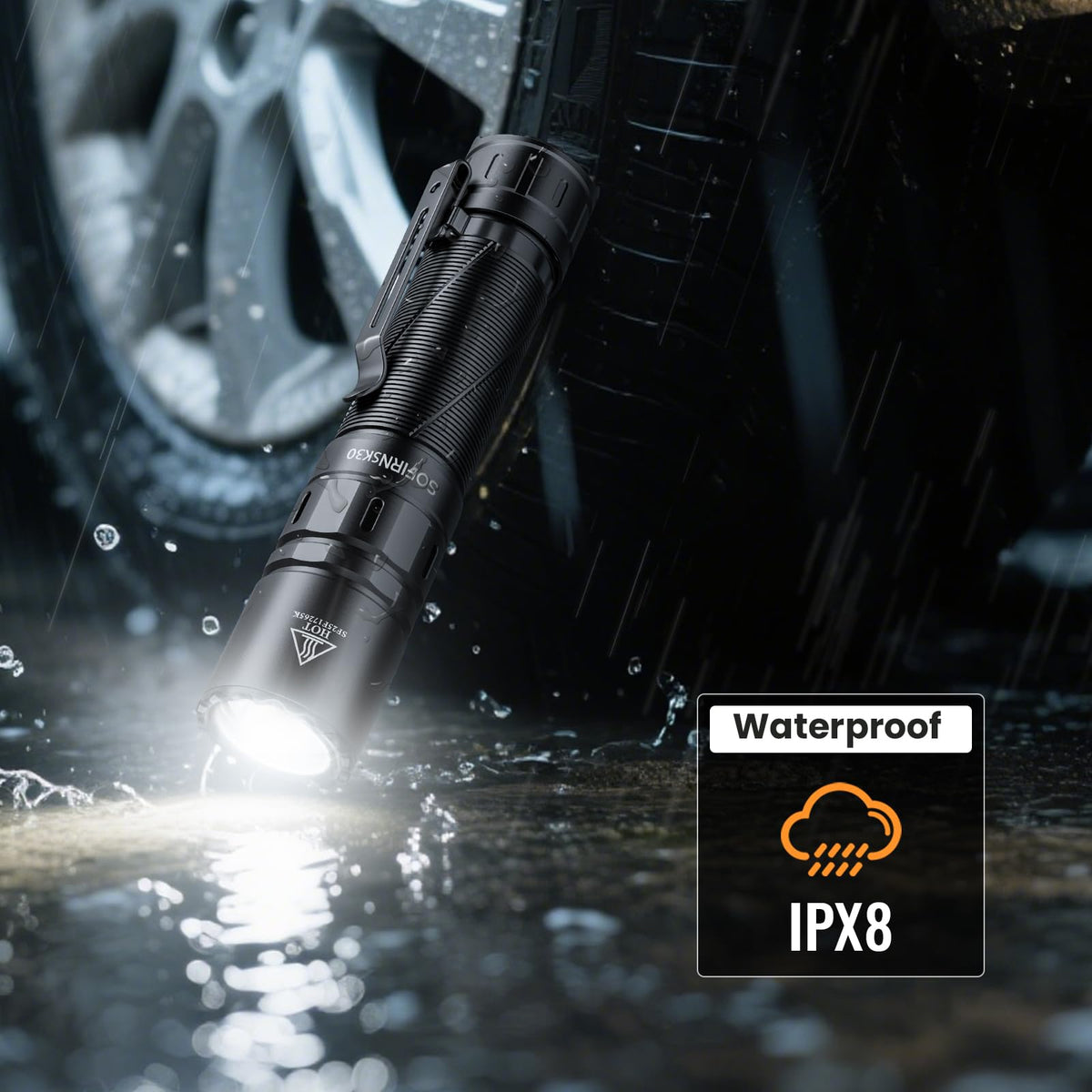 77outdoor Sofirn SK30 LED bead close-up highlights brightness and build quality.