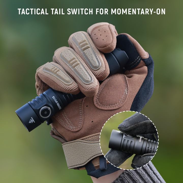 77outdoor Sofirn SP31 V3 side switch close-up enables multiple modes for flexibility.