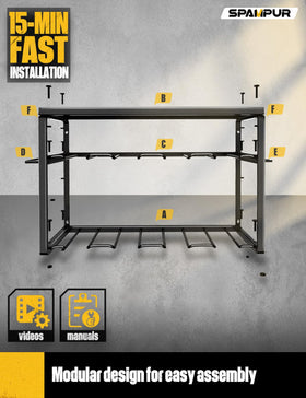 Bottom layer holds eight drills for quick access