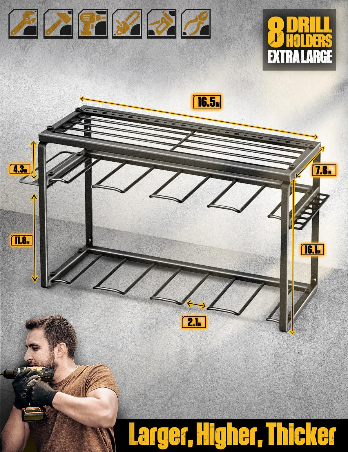 Heavy-duty steel construction of Spampur organizer for durability