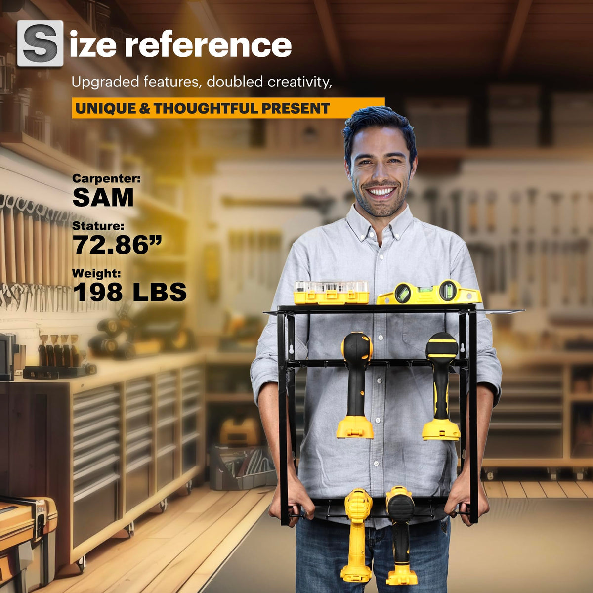 Upper layers provide space for heavy tools and hand tools