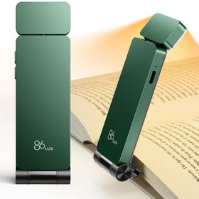 86lux book light clip-on with three color modes for customizable nighttime reading.
