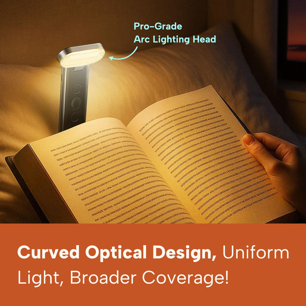 86lux book light seven LEDs provide bright page illumination