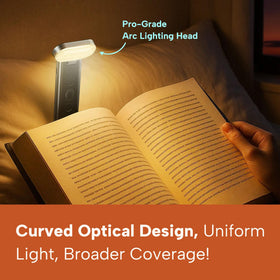 86lux book light seven LEDs provide bright page illumination