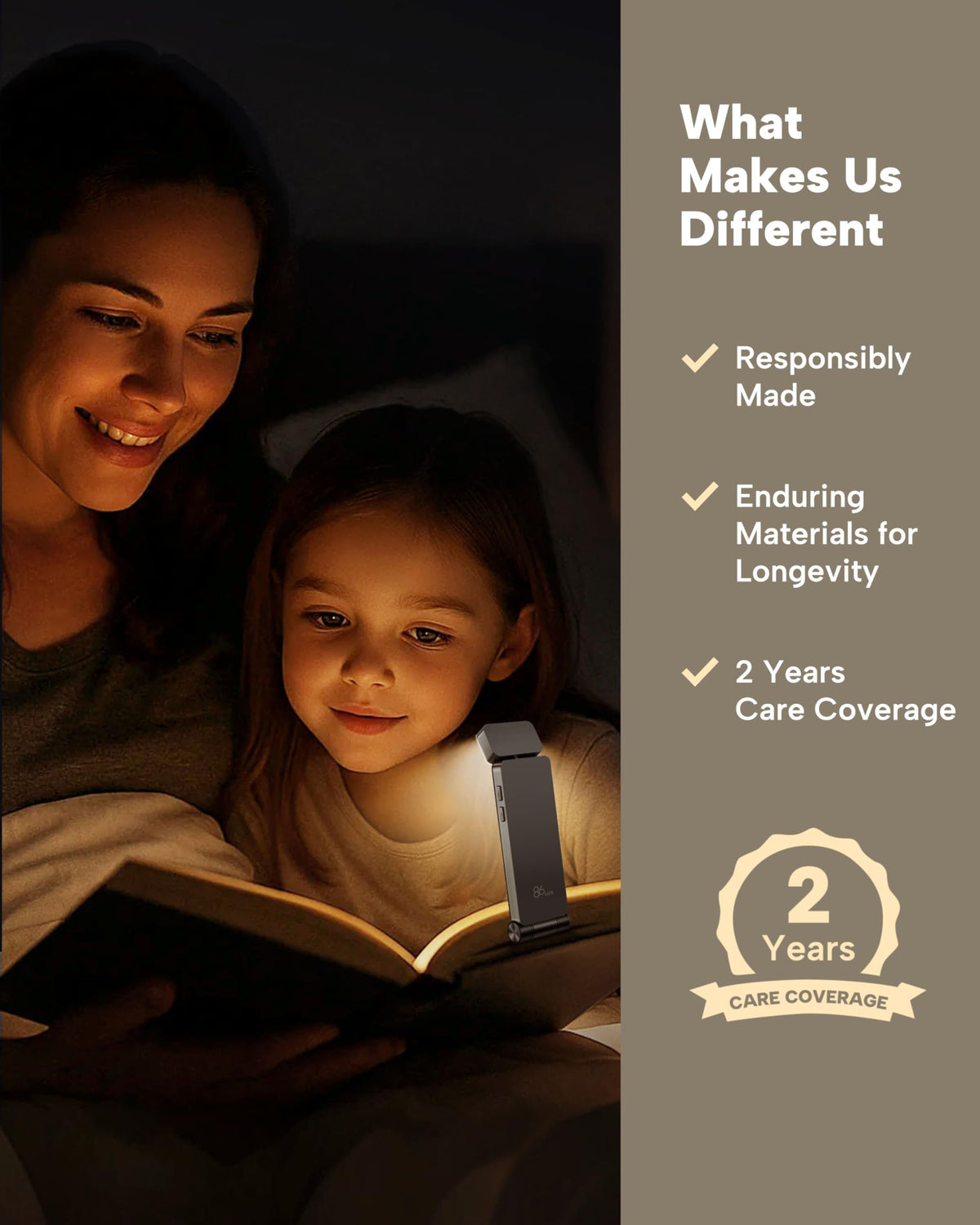 86lux book light ultralight 80 g design for easy clipping anywhere