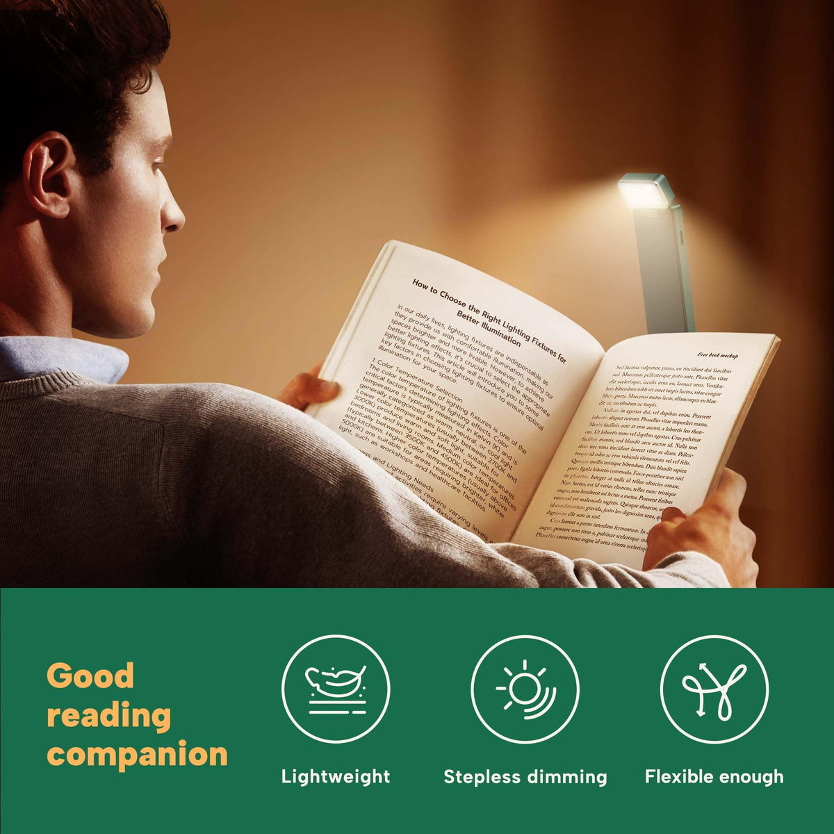86lux USB-C charging ensures easy, long-lasting power for late-night reading.