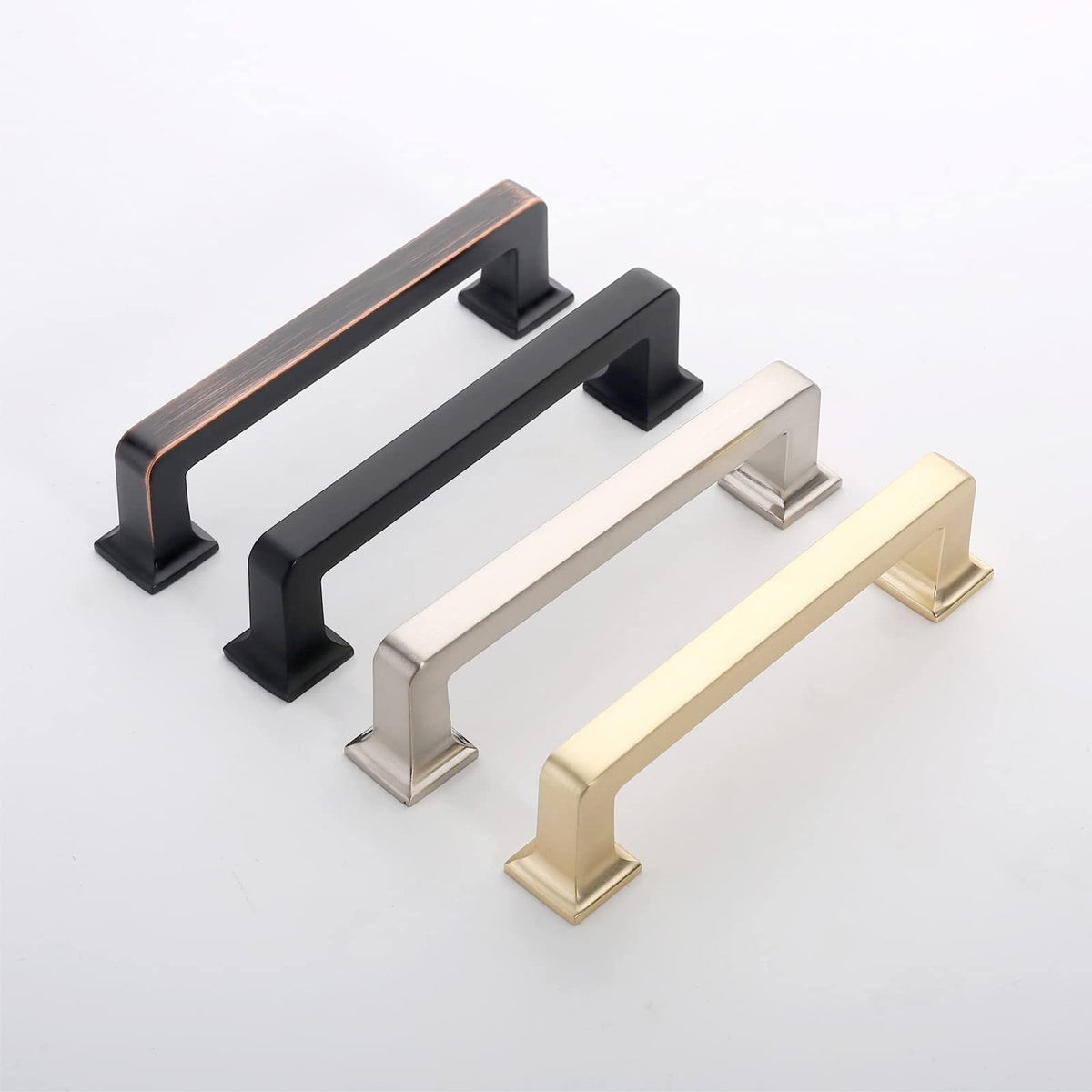 9build 5-inch brushed satin nickel cabinet pull side view showing slim profile