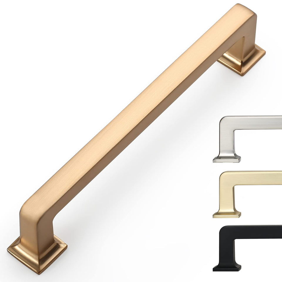 9BUILD Champagne bronze cabinet handle 5 inch with sleek finish for updated kitchen cabinetry