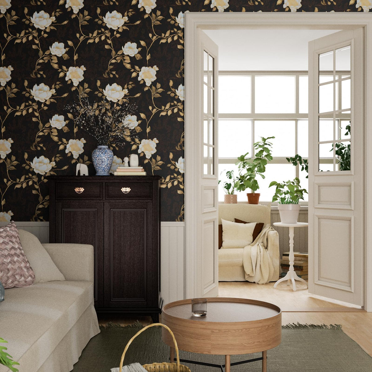 Laatse golden flower pattern close-up highlighting luxe metallic detailing.