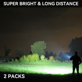 TIMSUMR two-pack flashlights shown side by side for home and camping use.