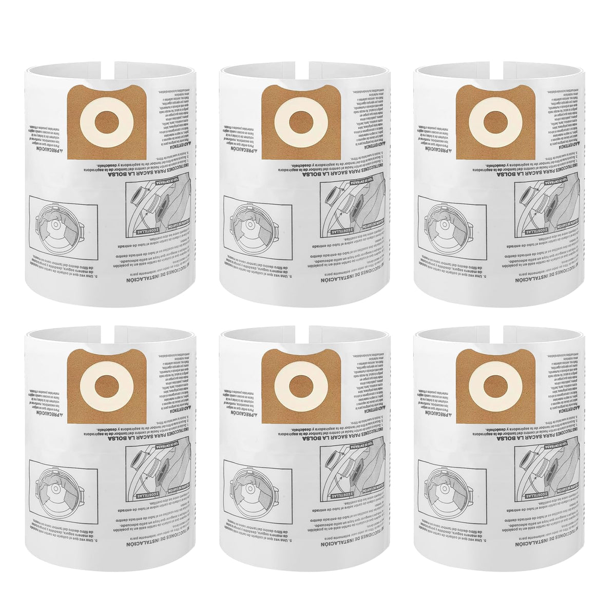 A Fable 6-pack CMXZVBE38749 bags for Craftsman 16-20 gallon vacuums.
