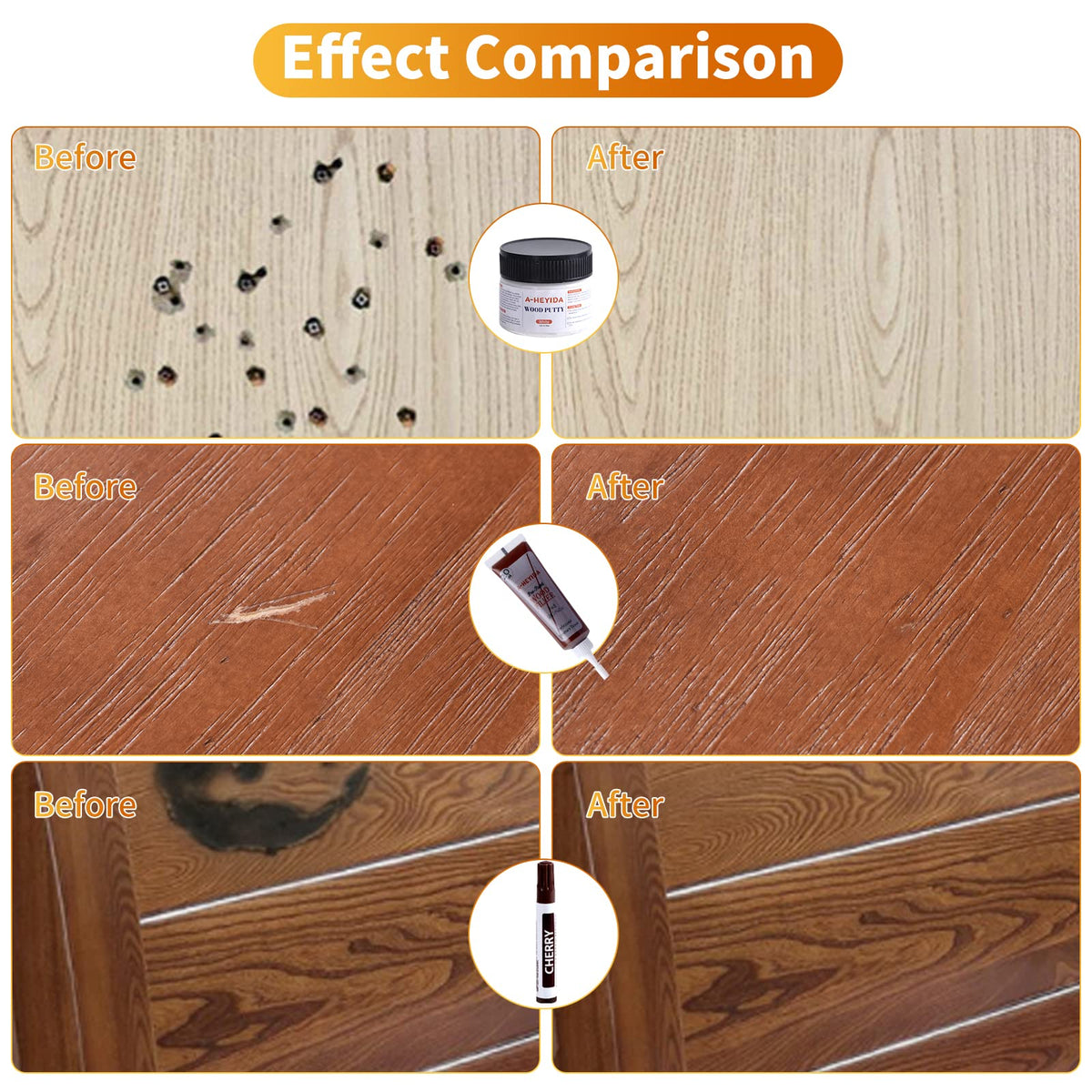 A-HEYIDA 18-color filler chart guides perfect tone selection.