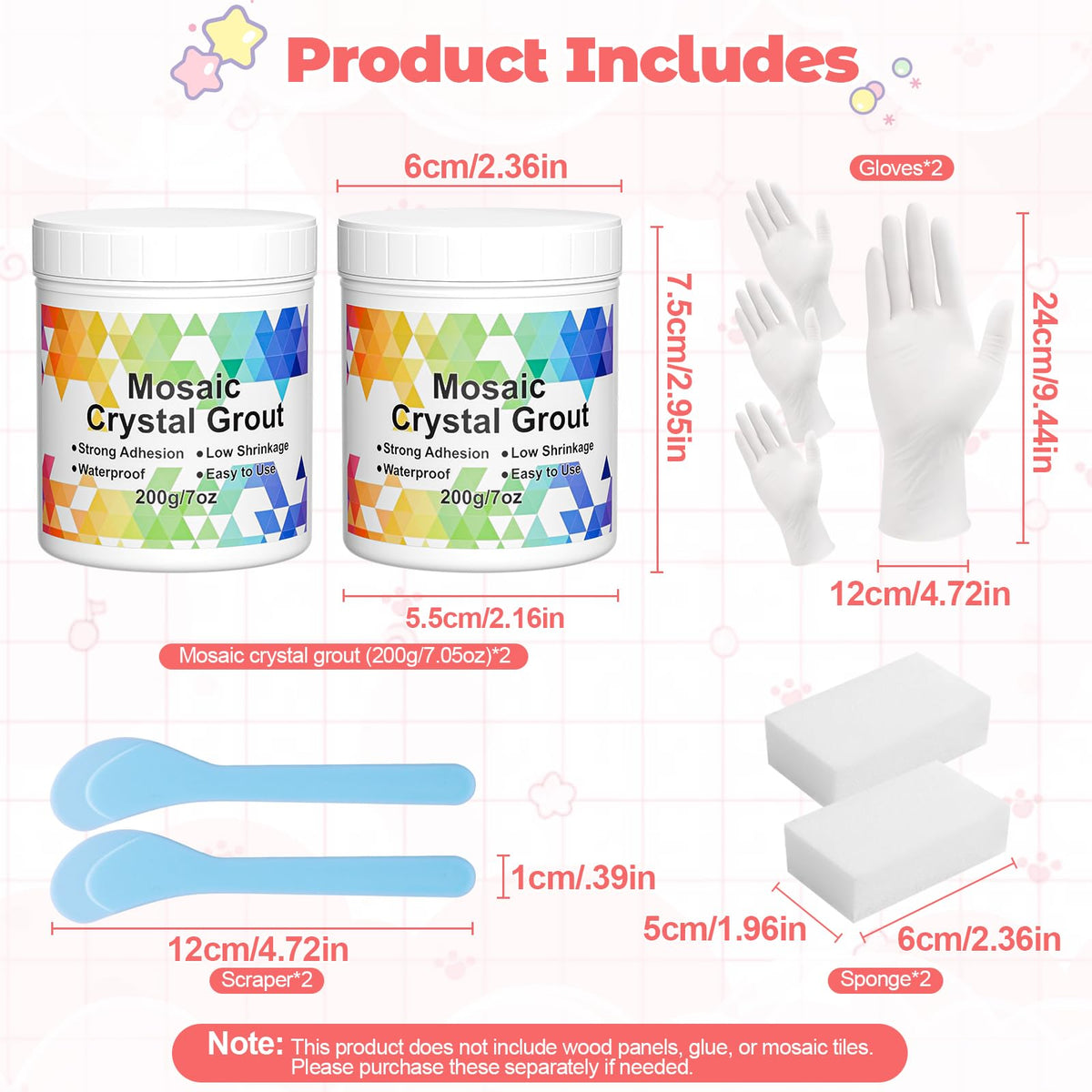 A-HEYIDA crystal grout kit packaging with 400g contents.