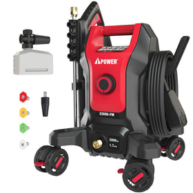 A-iPower Follow Me pressure washer front view highlighting portable handling