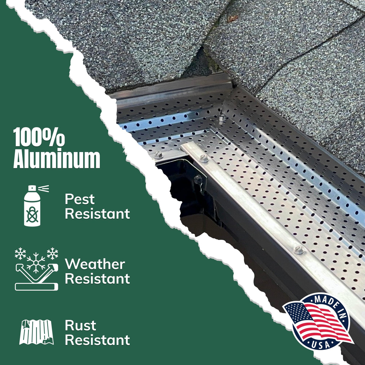 A-M Gutter Guard 50-foot box shows an easy DIY installation