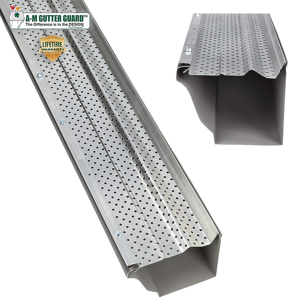 A-M Gutter Guard heavy-gauge aluminum panel protects gutters from debris