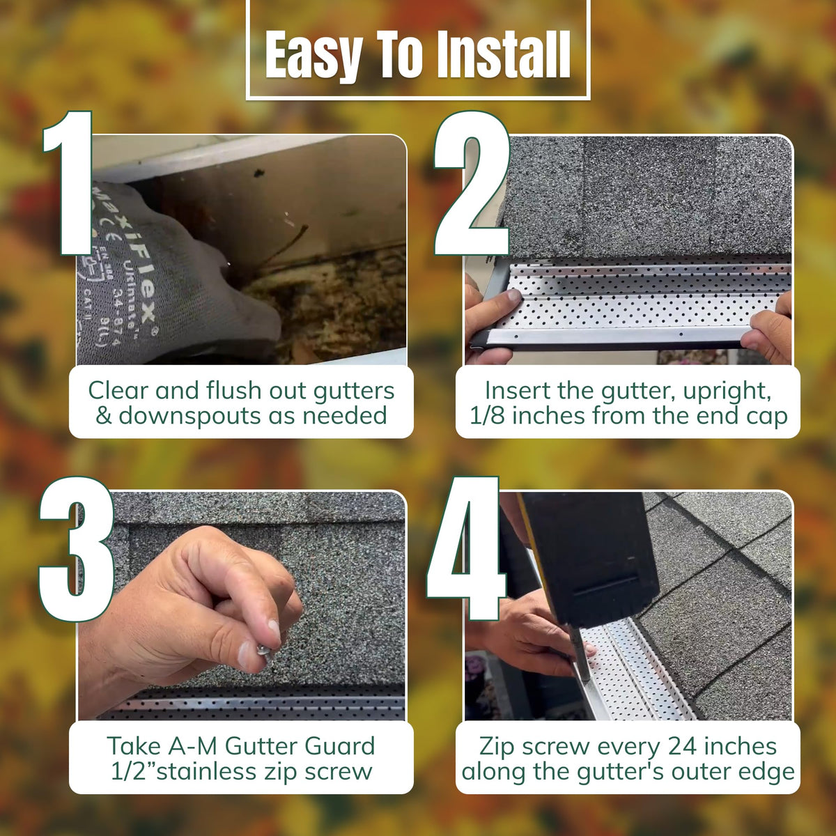 A-M Gutter Guard mill-finish aluminum offers corrosion resistance and longevity