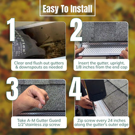 A-M Gutter Guard mill-finish aluminum offers corrosion resistance and longevity
