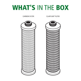 AO Smith filter graphic inset highlights dual-stage filtration benefits