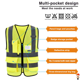A-SAFETY hi-vis vest with two-inch reflective strips front-back