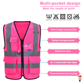 A-SAFETY high-visibility vest with shoulder-to-back reflective strips for heightened conspicuity.