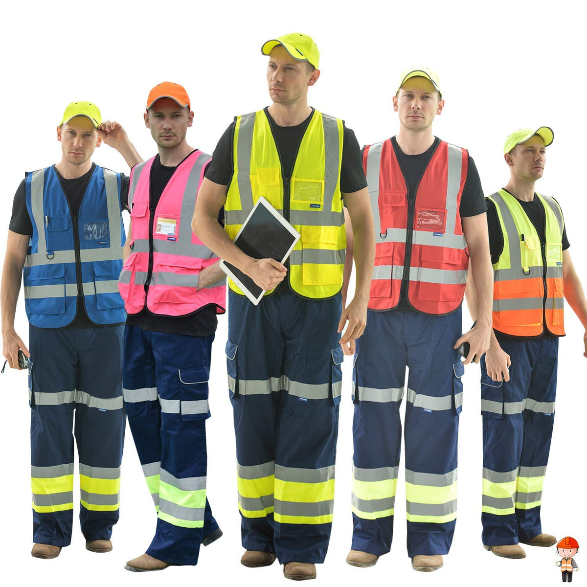 A-SAFETY Pink safety vest neon color options for high visibility