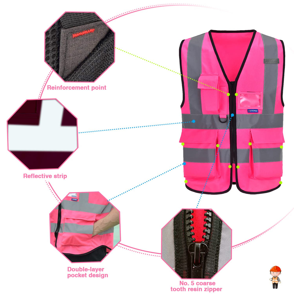 A-SAFETY lightweight, breathable vest ideal for daily work and outdoor activities.