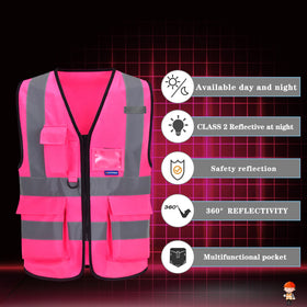 A-SAFETY seven-pocket configuration helping organize tools and essentials.
