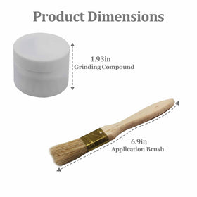 AAAQQ reel sharpening kit contents displayed with two grit compounds and brush