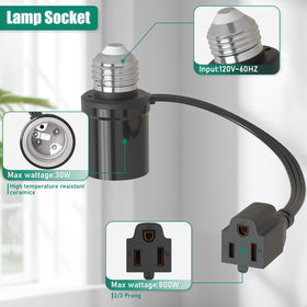 Aaeytby 7inch extension cord extends reach for convenient plug direction.