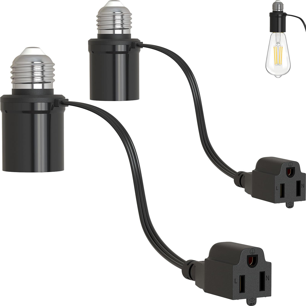 Aaeytby light socket outlet adapter 3in1 enables versatile power for lamps and small devices.