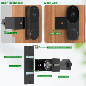 Aaeytby adjustable bracket highlights versatile fit for door thicknesses.
