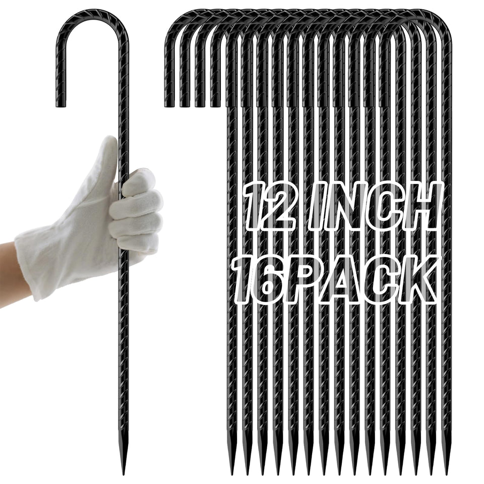 AAGUT rebar stakes 12 inch pack for secure tent anchoring in diverse soils