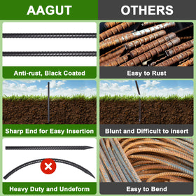 AAGUT straight steel stakes maintain strength under heavy loads.